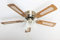 Pepeo Kisa Deluxe Deckenventilator 105 cm Messing Antik Flügel Eiche/Walnuss mit Beleuchtungsfunktion und Zugschalter