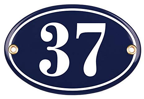 Placas de Dirección – Oval Ceramica Numeros Casa Exterior Personalizada – 10x15 cm - Azul