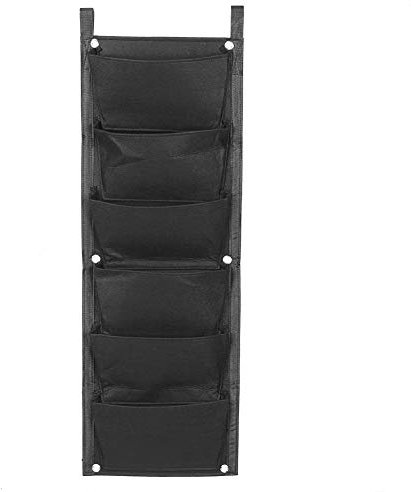 Tissting 6 Taschen Hängende Pflanztaschen Vertikal,Pflanztaschen Hängend Draußen Pflanzsack Balkon Vertikal Farming Wand Pflanzentasche Erdbeere Pflanzen Wachsen Atmungsaktive Taschen für Balkon