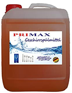 Primax Geschirrspülmittel, Spülmittel, hohe Fettlösekraft für strahlende sauberes Geschirr, hautfreundlich und sanft in der XXL, Spar-Packung, 10 Liter