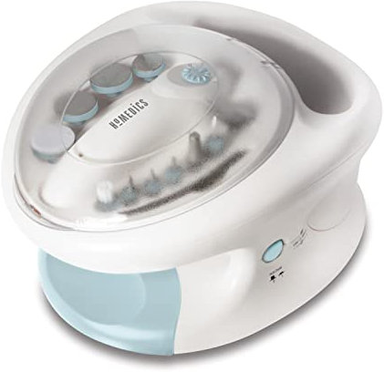 HoMedics Luxury Hand Manicure Spa – Soothing Bubble Massage Soak to Soften, 12 Manicure + Pedicure, Shaping Polishing, Hard Skin Remover, Cuticle Lifter, Nail Dryer, White, One Size (MAN-3023A-GB)