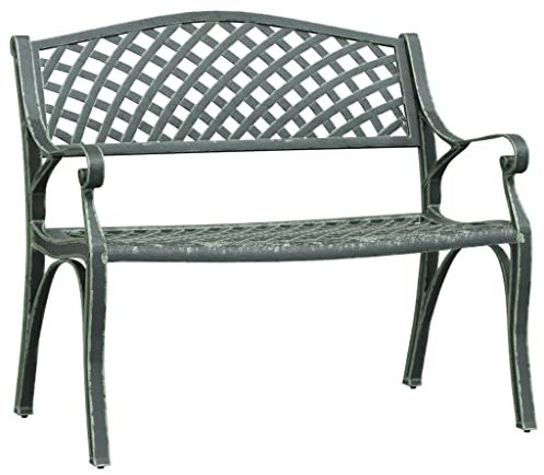 vidaXL Gartenbank 102 cm Aluminiumguss Grün