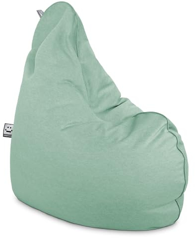 Happers Sitzsack Birne Relax aus Samt Mint, Sitzsack fürs Wohnzimmer, Gewebe mit pfirsichhautähnlichem Gefühl