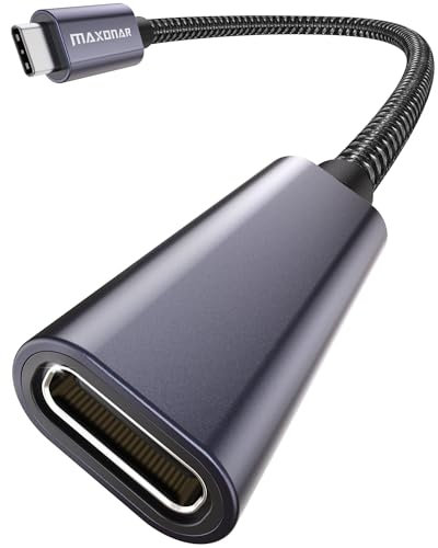 Maxonar USB C Verlängerungskabel 0,3M/30CM USB3.2(20Gbit/s) Typ C Stecker-Buchse Verlängerung 5A Laden für Mac Book Pro 2022 M2 Pro M1 Max Galaxy S24/S23/S22/S21/Note20 Pixel 8 Dell XPS Grau