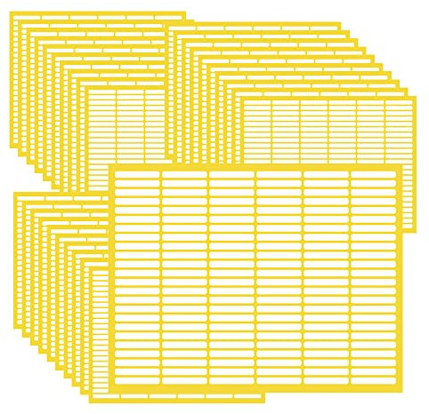 XINGSUI Étiquette Autocollantes Papier Blanc-4320 Pièces 5 x 34 mm Petites étiquettes autocollantes,Étiquettes de Dossier pour écoles, bureaux,cuisine,etc(30 feuille)