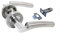Haven Heritage Door Handles Internal Chrome Door Handles Internal, Duo Verona Style Modern Curved Lever Chrome Handle, Round Door Handles on Rose for Internal & External Use 51mm(1 x Latch Handle Set)