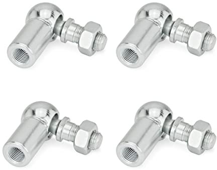 Ganter Normelemente 71802-10-M6-CS 4 Stück, Winkelgelenk DIN 71802, Silber, Anschlussgewinde d2: M6