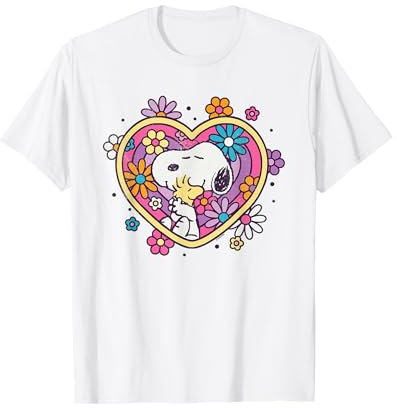Peanuts – Hug Heart Flowers T-Shirt