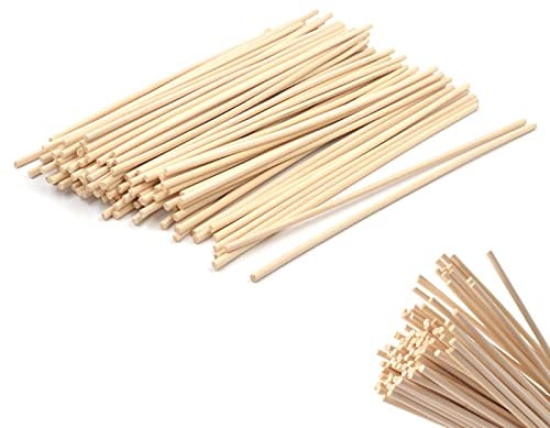 100 Stück Peddigrohr Staken, Flechtmaterial,Rattanstäbchen für Aroma Diffuser lang - Ersatz Duft Stäbe, Raumduft Stäbchen,Ø 3mm Flechtmaterial für Erstellen von Körben, Büro,Zuhause (25CM)