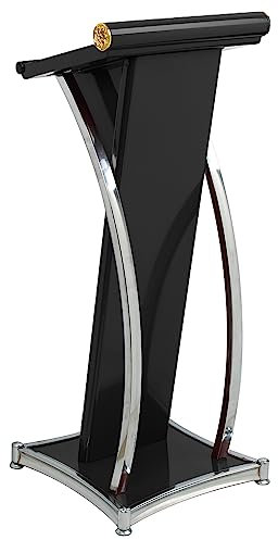 Rednerpult Lecterns Rednerpultständer Aus Metall, Schwarz, Weiß, Rot – Schulen/Kirchen/Restaurant-Podium, Kanzel, Anpassbares Logo, Edelstahl Und Eisen, Lehrer-/Kinderhochzeits-Offiziantenpodest/Sprec