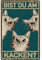 Katze Metallschild Badezimmer Blechschild-Bist du am kacken Katze Metallschilder,Kätzchen Personalisiertes Toilette Bild Poste Lustiger Vintage Schild Deko Hauswand Raumdekoration(30x20cm)