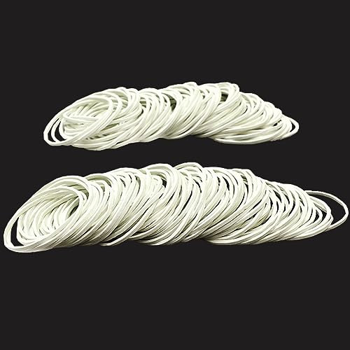 500 Stücke elastische Klein Gummibänder Weiß 1.4mm breit Durchmesser 38mm Gummiband Haushaltsgummi Gummiringe Gummis Dehnbare Bänder Mülleimer Bänder für Haushalt Arbeit Büro Schule Stark haltbar