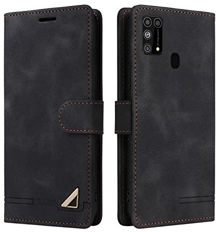 OKZone Custodia per Samsung Galaxy M31, Custodia Protettiva Antiurto per Portafoglio, Porta per Carte con Patta in Pelle PU [Chiusura Magnetica] Cover per Telefono per Samsung Galaxy M31 (Nero)