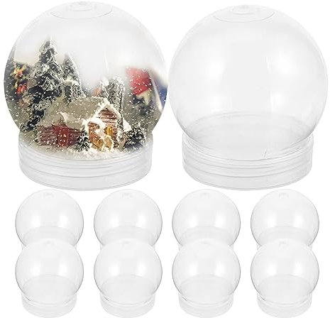 Liummrcy Halloween Snow Globes, Schneekugel mit Schraubenkappe 10pcs klar DIY 140 ml Leere füllbare Wasserkugel für Weihnachtshandwerk Dekoration Süßigkeiten