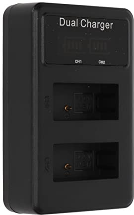 Septpenta Kamera Akku Ladegerät für 200D II R10 RP 750D M6mark2 800D 850D 77D 760D M3 M5 Kamera Akku, Klein Tragbar, LP E17 5 V USB Dual Akku Ladegerät mit Leistungsanzeige