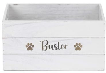 Hoolaroo Personalised Dog Toy Box - Storage basket Dog Or Cat Wooden Custom Treats Box for Dog Lead, Puppy Gift, or Birthday Present 20 x 30cm