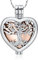 QGJNSGC Tree of Life Urn Necklaces for Ashes Heart Shape Cremation Jewelry Memorial Keepsake Jewelry Gifts for Women Men Memorial Lockets Ashes Holder for Pet (Silver-rose)