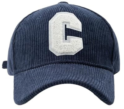 CLSSLVVBN Snap Back Mütze mit Buchstabe C für Damen, stilvoll für einen trendigen Look, modische Cord Baseballkappe, atmungsaktive Acrylfasern