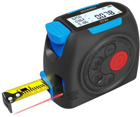 MiLESEEY 3-in-1 Digitales Maßband, 40 m Laser Entfernungsmesser, Telefon-App, Echtzeit-Digitalanzeige, Einheit FT/FT+in/in/M und Pythagoras-Modus, Messen von Entfernung, Fläche und Volumen (DT30)