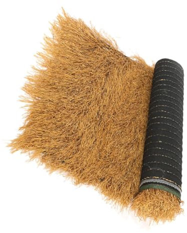 Khaki Artificial Thatch Roof Mat for Garden Decoration, Simulated Straw Roof for DIY Landscaping, Pe Material Fake Thatch for Outdoor Projects, 1X0.5M