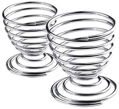 Lot de 2 coquetiers en métal dur pour petit déjeuner en spirale