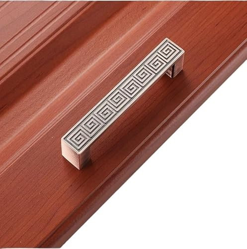 1PC Kitchen Cabinet Storage Handles Antique Copper Pull Dressers Wardrobe Drawers Furniture Door Handle Wine Red Ancient (Color : 674-96 mm)