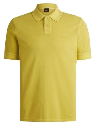 BOSS Herren Prime Poloshirt aus Baumwoll-Piqué mit Logo-Print Hellgrün S