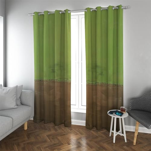 PARREN Sage Green Blackout Polyester Curtain Extra Large Room Curtains for Office Sliding Glass Door Curtain Thermal Insulated 2 Pieces Brown 42x84in