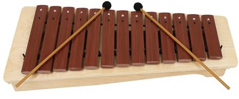 HSWOYEA Xylophone Schlaginstrument 13 Töne Handgeklopftes Kastenmodell Tonhöhenveränderndes Hoch-Mittel-Bass-Xylophon aus Kiefernholz mit Aluminiumplatte