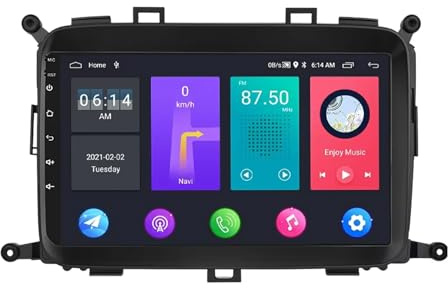 9 Pulgadas Pantalla Táctil Android 14 Radio 2 DIN para KIA Carens 2014-2017 con Carplay GPS Navigation Bluetooth Controles del Volante Cámara de Respaldo(T700 [8+256G])