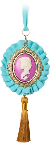 Disney Store Official Decorazione con cammeo girevole Frozen: Il Regno di Ghiaccio, due lati, con silhouette di Elsa e Anna, decorazione per albero di Natale