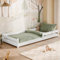 Kids Collective Kinderbett Bodenbett 90x200 cm mit Rausfallschutz & Lattenrost Montessori Bett Bed Gitterbett Kinder Jugendbett Einzelbett optional mit Matratze | weiß | von 4. bis 18. Lebensjahr