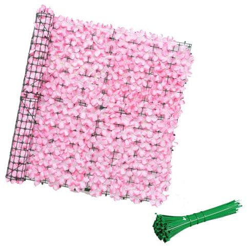 Generisch Künstlicher Sichtschutzzaun Aus Efeu H:50/100cm L:100/200/300cm Sichtschutz Für Balkone Gartenzaun-Umrandung Für Hinterhof Gartenzaun-Trennwand(Pink,100x200cm)