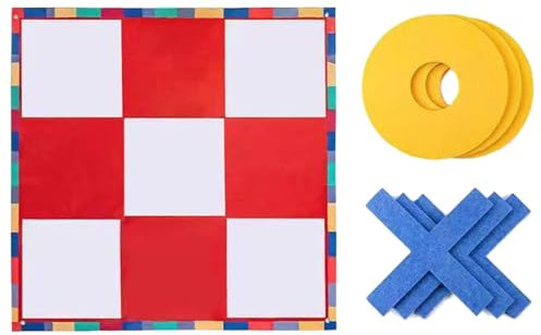 Juego De Césped del Material De Tejido De Juego De Oxford Tic-TAC-TAC-té, Enorme Resistencia A La Intemperie | Diseño De Transporte Ligero, Lanzamiento Divertido Fuera del Parque, Vacaciones,