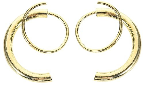 Ipetboom 2 Stücke Spirale Verdrehen Ohrringe Doppel Helix 14K Goldbeschichtet Trendy Zierliche Ohr Manschette Piercing Ohrstecker für Frauen und Mädchen