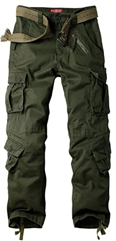 pluvialix Damen Hosen Cargo Hose Multi Taschen Wanderhose Workwear Reißverschluss Armee Militär Outdoorhose Relaxed-Fit Trekkinghose Cargohose