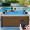 Miweba MSpa Whirlpool Outdoor | Frame Oslo Amber mit Fester Außenwand - Pool mit App Steuerung - 6 Personen Spa 160x160cm - UVC+ Wasserreinigung - Aufstellpool - Hot Tub