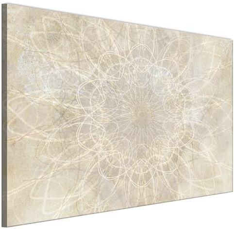 LUMASOUL Wandbilder Wohnzimmer Leinwandbild Mandala 19 120x80 cm | 1-teiliges Bild für Schlafzimmer, Flur, Büro und Küche, modernes Foto-Motiv