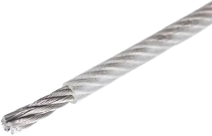2/3/4/5/6,0 mm transparente PVC-beschichtete Stahldrahtseile 7 x 19 Struktur 50, m Aufhängungsleine Flexibles, weiches Kabel Für Aufhängen(6.0mm)