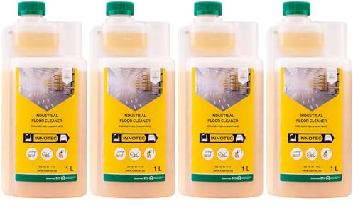 4 Stück INNOTEC Industrial Floor Cleaner 1 L – kraftvoller Bodenreiniger für Industrie & Werkstatt – löst Öl, Fett, Schmutz & Ablagerungen auf Beton, Fliesen und Keramik – hochkonzentriert & ergiebig