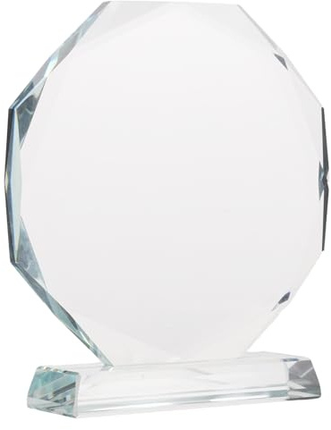 TOYANDONA Trofeo de Cristal Placa Conmemorativa de 130 Mm Placa de Reconocimiento en Vidrio Transparente para Premios a Empleados y Ceremonias de Jubilación para Eventos Deportivos