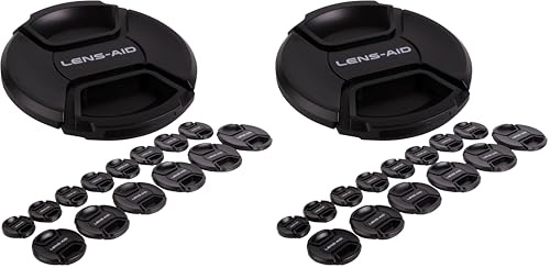 Lens-Aid Objektivdeckel für Kamera Objektive: Lens Cap Ersatz-Schutzkappe kompatibel mit Canon, Nikon, Fujifilm, Olympus, Sony, Panasonic, Pentax etc. (Packung mit 2)