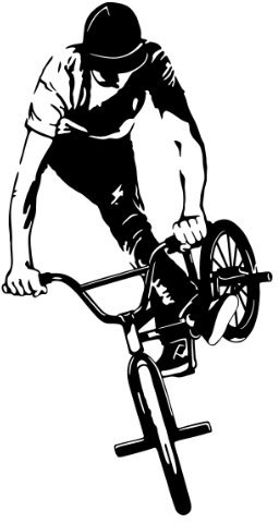 PrimeStick Wandtattoo BMX - Fahrer #170B schwarz 90cm x 170cm (RAL9005)