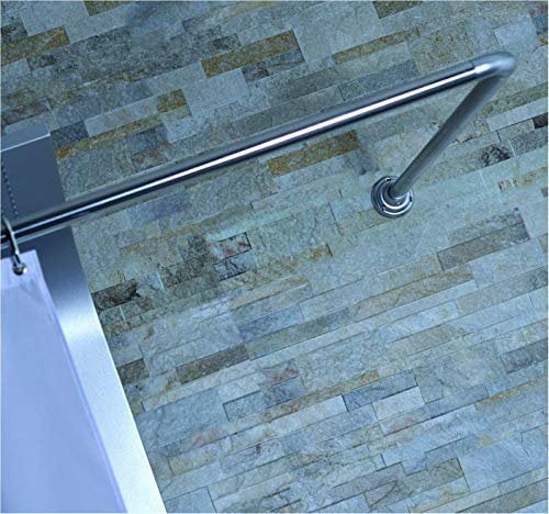 BC NON RUST CHROME ADJUSTABLE 4 WAY U L SHAPE CORNER SHOWER CURTAIN POLE RAIL