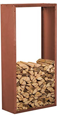 prima terra Kaminholzregal Kaminholzunterstand Brennholzregal Kaminholz Aufbewahrung Bausatz Edelrost Maße 158x78cm Tiefe 35cm