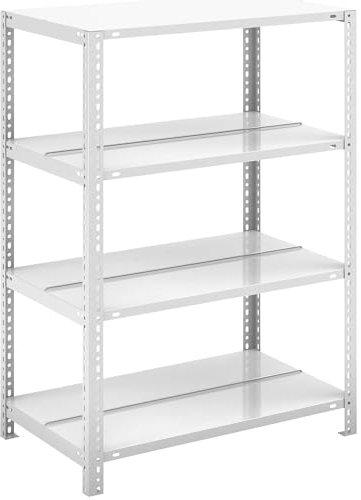 hofe | Akten-Schraubregal | lichtgrau RAL 7035 | Regalhöhe 1150 MM | doppelseitig | Grundregal | Breite x Tiefe 750 x 600 MM