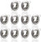 10x Einbaustrahler Set GU10 rund schwenkbar 230V – Eisen gebürstet – Deckenstrahler 104S-TP SN inkl. Fassung – Einbauleuchte Spot Einbaurahmen Deckenlampe
