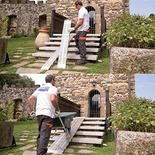 Gierre Aluminium-Fahrzeugrampe, Klappbar, 3 m, Silber