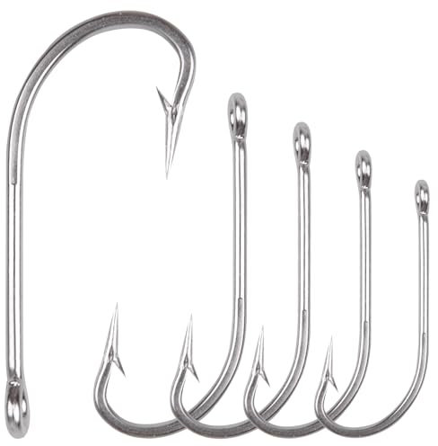 Stainless Steel Saltwater Fishing Hooks-50pcs/lot 34007 Extra Strong O'shaughnessy Forged Long Shank Fishing Hooks (9/0_50pcs)