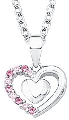 Prinzessin Lillifee Kinder-Kette mit Anhänger Herz 925 Silber rhodiniert Zirkonia mehrfarbig 38 cm - 2017951